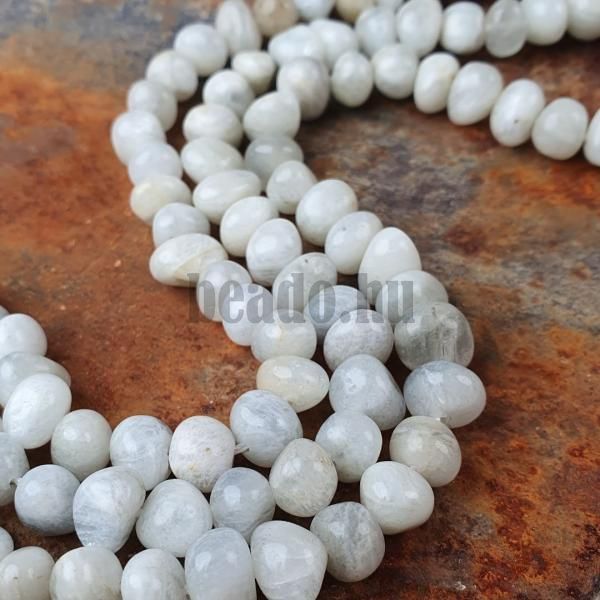 Holdk szrke gyngyk kvek 8x10 mm zsinr
