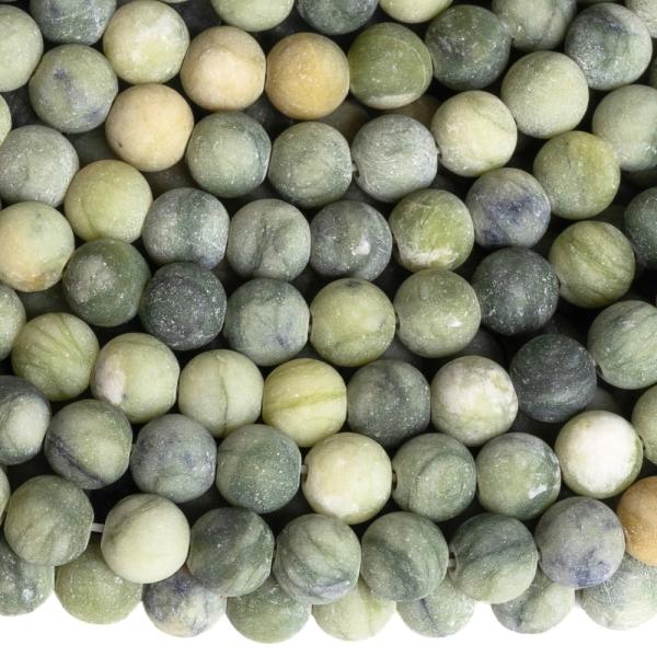 Jadeit Taiwan gy�ngy�k 6 mm matt zsin�r