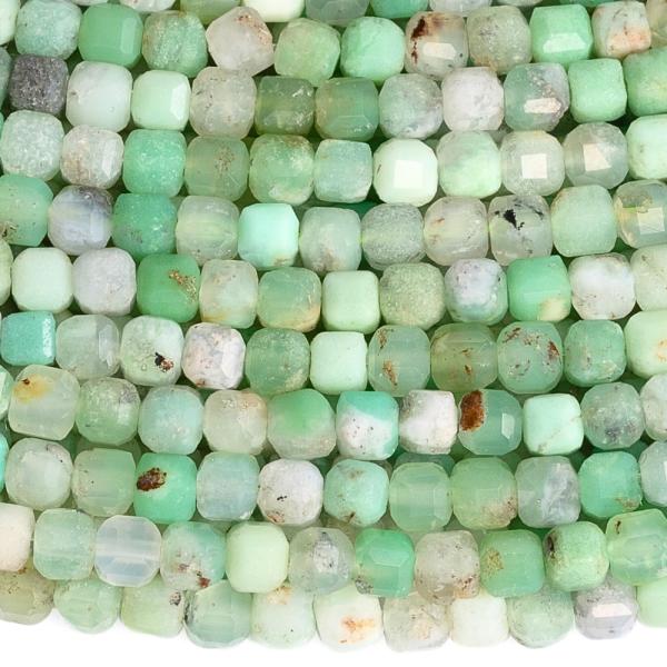 Kriszopr�z gy�ngy�k 3,5 mm kock�k csiszolt f�lhosz� zsin�r