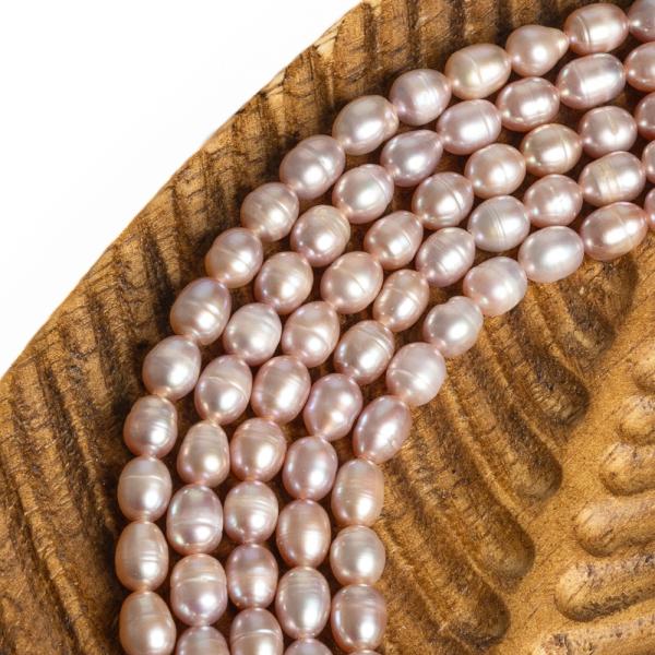 Teny�sztett gy�ngy gy�ngy�k 6x7 mm hosszabb antikr�zsasz�n zsin�r