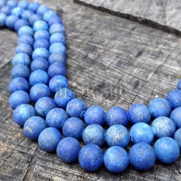 Lpisz lazuli sznes gyngyk 8 mm matt zsinr