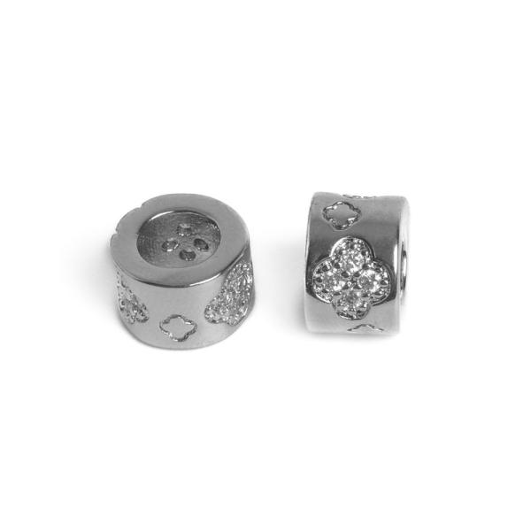 F�nk n�gylevel� l�her�vel gy�ngy ez�st feh�r cirkonnal