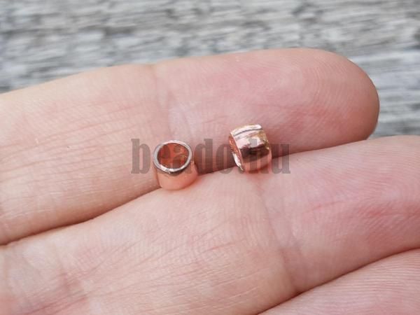 Charm fnk kzdarab 5x3 mm Ag925 sima aranyozott rzsaarannyal