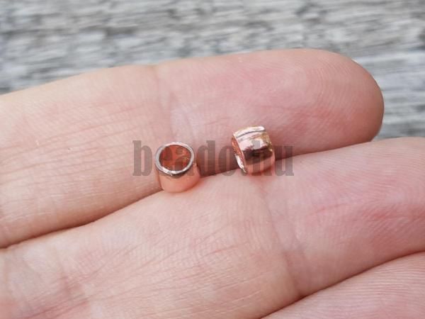 Charm fnk kzdarab 5x3 mm Ag925 sima aranyozott rzsaarannyal