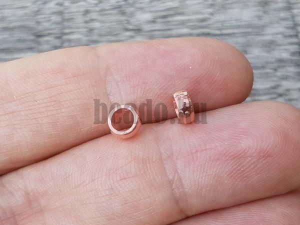 Charm fnk kzdarab 5x2 mm Ag925 sima aranyozott rzsaarannyal