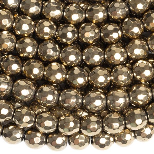 Hematit gy�ngy�k 6 mm halv�nyarany csiszolt zsin�r