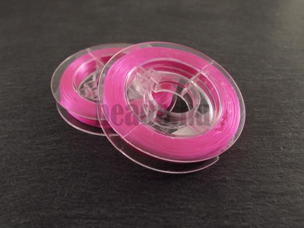 Többszálas gumiszalag 0,8 mm rózsaszín lapos spulni 12 m