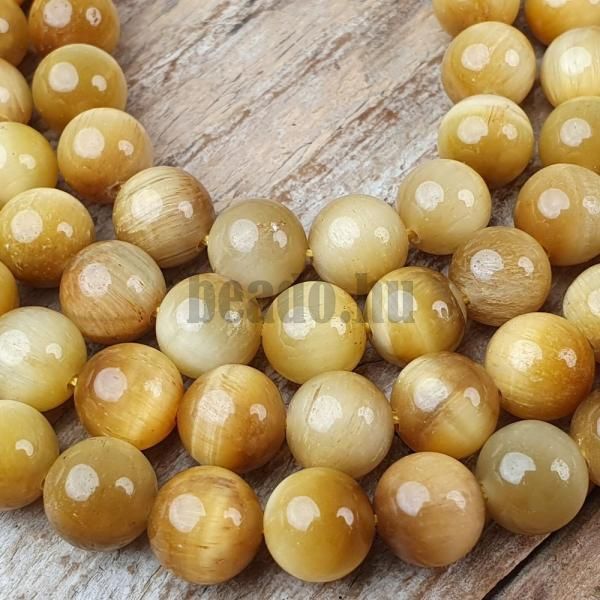 Tigrisszem srga gyngyk 8 mm zsinr