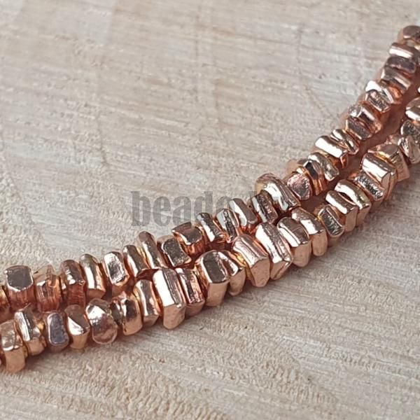 Minigyngyk 1x2 mm Ag925 rzsaarannyal aranyozott