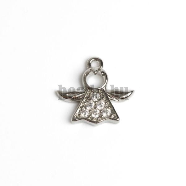 Angyal medl ezst fehr cirkonnal