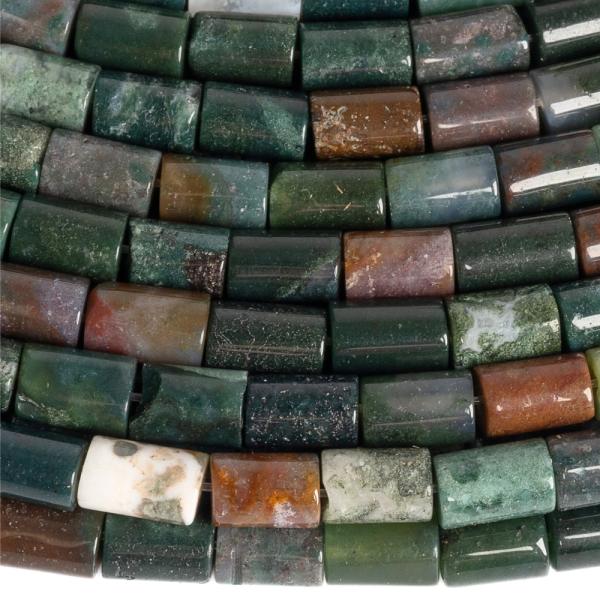 Indiai ach�t rudacsk�k gy�ngy�k 5x8 mm zsin�r