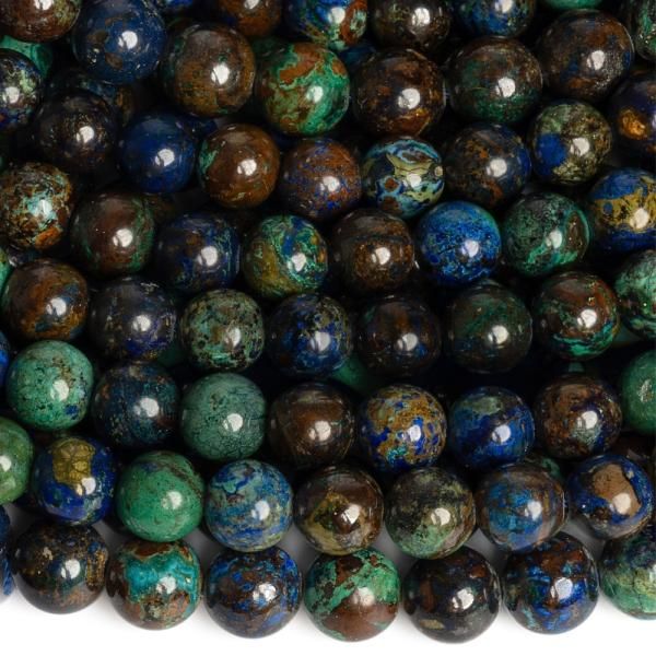 Azurite + malachit gyngyk 8 mm flhossz zsinr