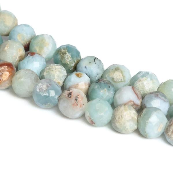 Larimar kevert sz�nek gy�ngy�k 4 mm csiszolt f�lhossz� zsin�r