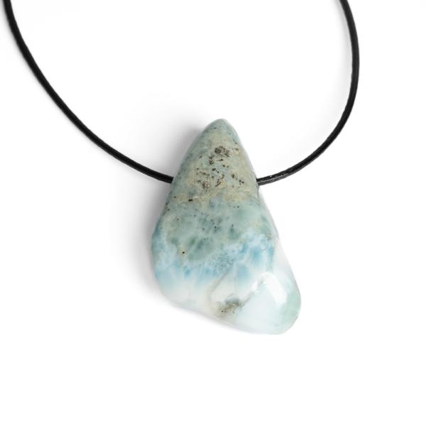 Larimar med�l rozsdamentes kupakkal viaszos zsin�ron