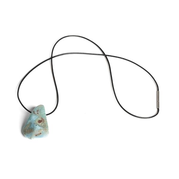 Larimar med�l rozsdamentes kupakkal viaszos zsin�ron