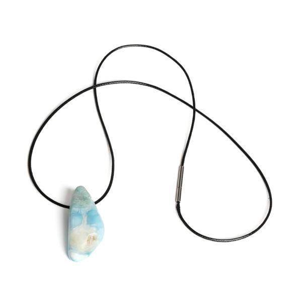 Larimar med�l rozsdamentes kupakkal viaszos zsin�ron