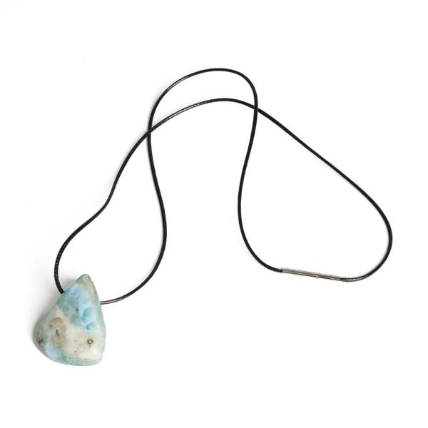 Larimar med�l rozsdamentes kupakkal viaszos zsin�ron