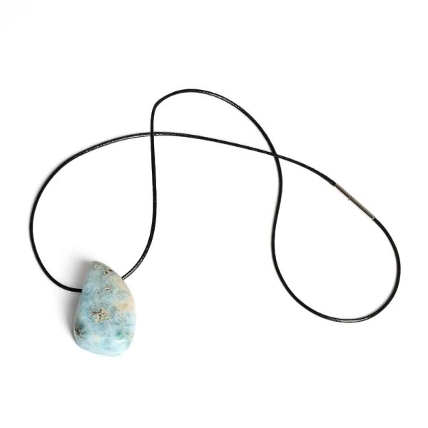 Larimar med�l rozsdamentes kupakkal viaszos zsin�ron