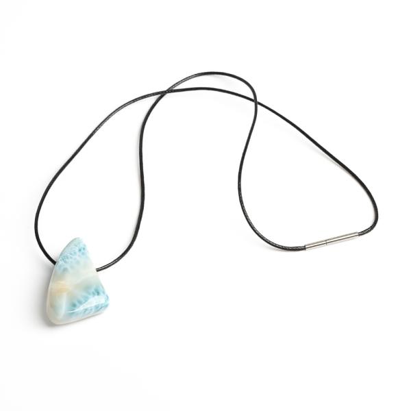 Larimar med�l rozsdamentes kupakkal viaszos zsin�ron