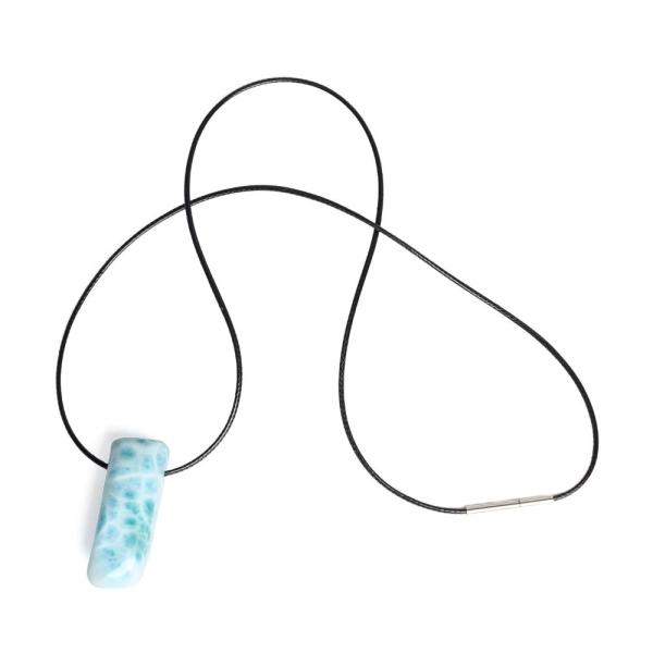 Larimar med�l rozsdamentes kupakkal viaszos zsin�ron
