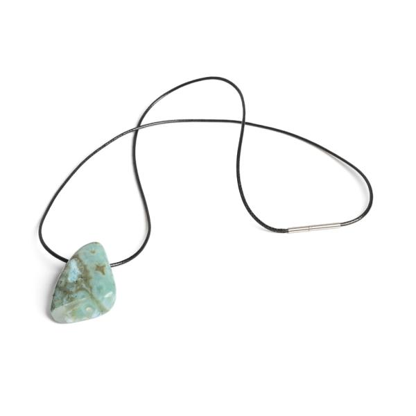 Larimar med�l rozsdamentes kupakkal viaszos zsin�ron