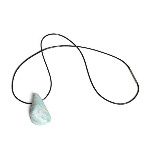 Larimar med�l rozsdamentes kupakkal viaszos zsin�ron