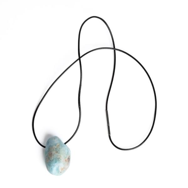 Larimar med�l rozsdamentes kupakkal viaszos zsin�ron
