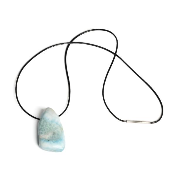 Larimar med�l rozsdamentes kupakkal viaszos zsin�ron
