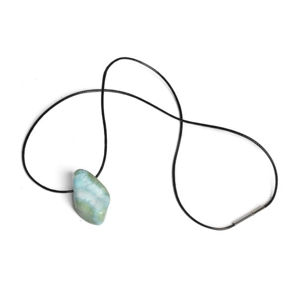 Larimar med�l rozsdamentes kupakkal viaszos zsin�ron