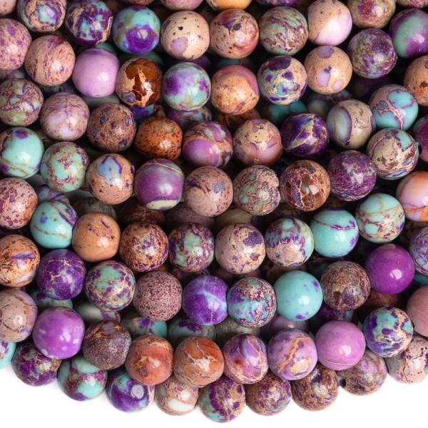 Regalit j�spis gy�ngy�k 6 mm lil�s t�rkiz zsin�r