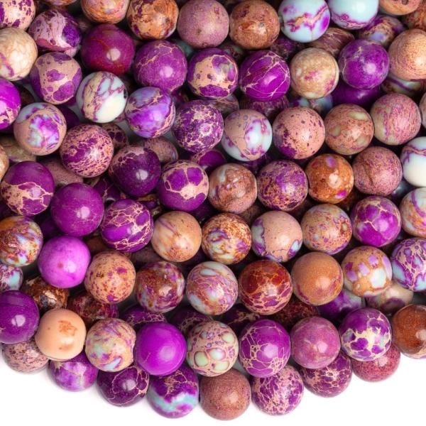 Regalit j�spis gy�ngy�k 6 mm lil�s t�rkiz zsin�r