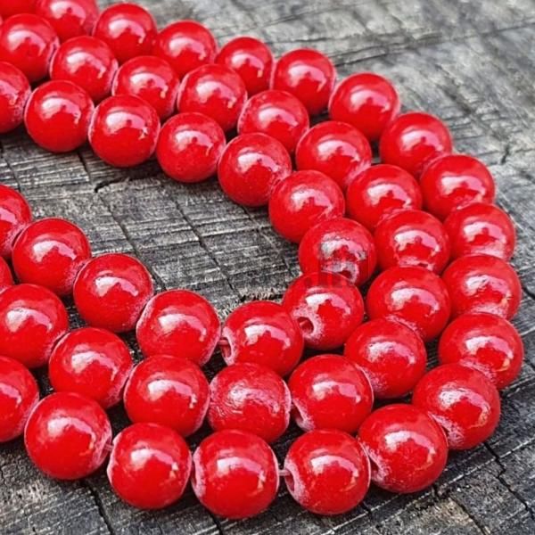 Jadeit mashan gyngyk 4 mm piros zsinr