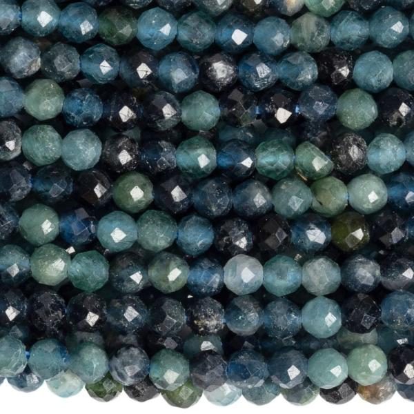 Turmalin k�k gy�ngy�k 2,5 mm csiszolt zsin�r
