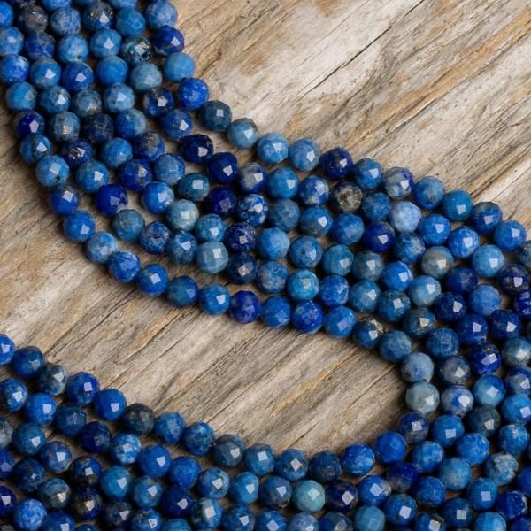 Lpisz lazuli gyngyk 3 mm csiszolt zsinr