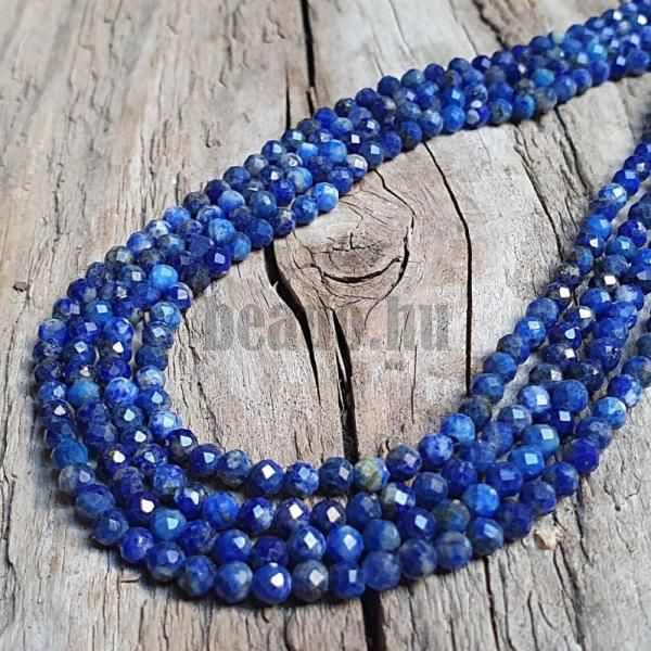 Lpisz lazuli gyngyk 3,3 mm csiszolt zsinr