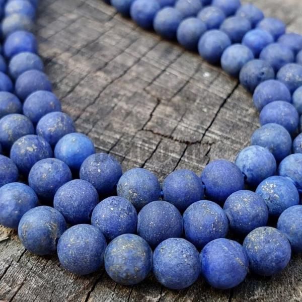 Lpisz lazuli sznes gyngyk 6 mm matt zsinr