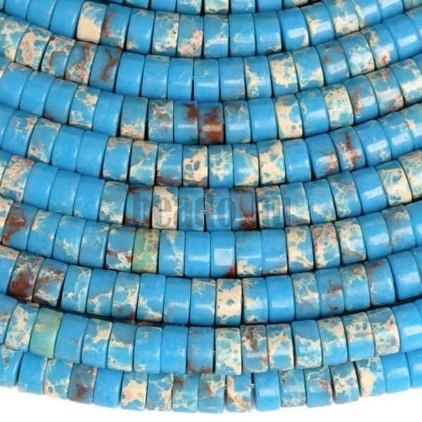 Regalit jspis trkiz gyngyk 4x2 mm heishi kztes gyngyk flzsinr