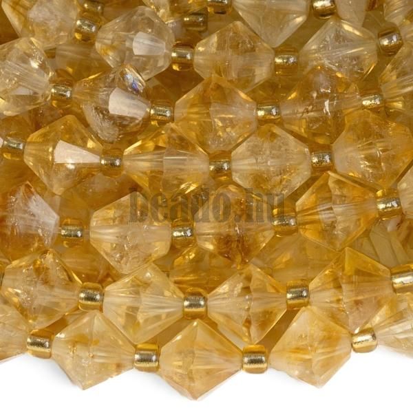 Citrin gyngyk 8 mm bicone csiszols zsinr