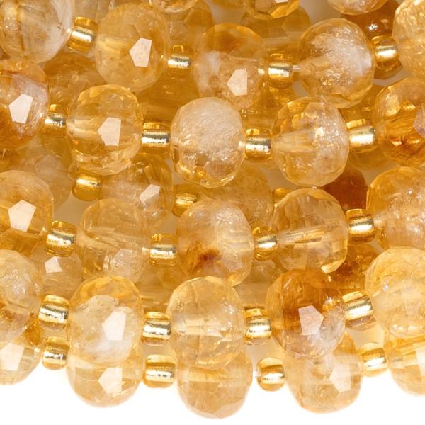 Citrin gy�ngy�k 6x8 mm rondell csiszolt f�lhossz� zsin�r