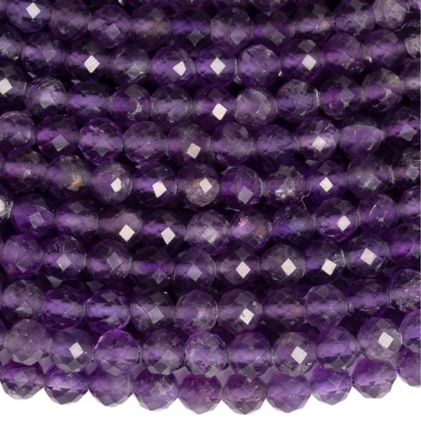 Ametiszt gy�ngy�k 4 mm csiszolt zsin�r