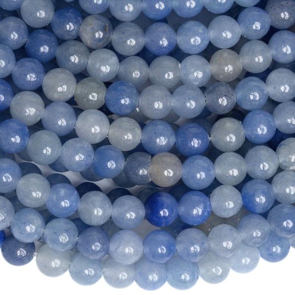 Aventurin k�k gy�ngy�k 4 mm zsin�r