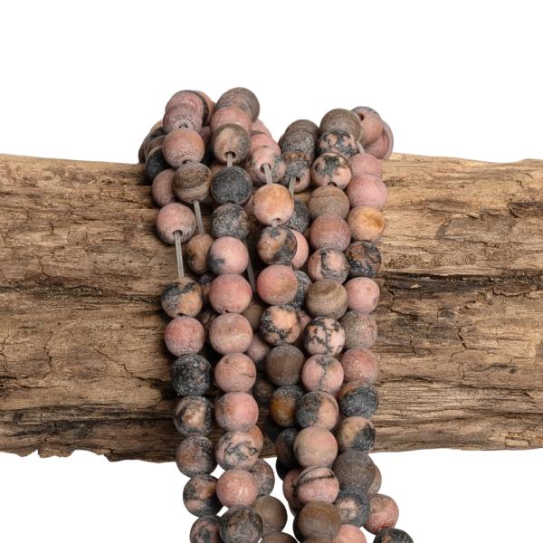 Rodonit kevert sz�nek gy�ngy�k 4 mm matt zsin�r