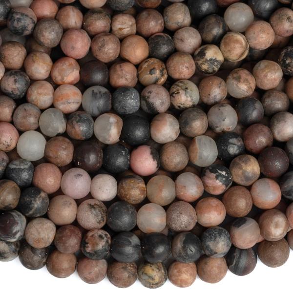 Rodonit kevert sz�nek gy�ngy�k 4 mm matt zsin�r