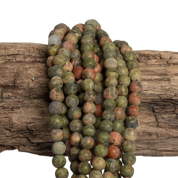 Unakit gy�ngy�k 4 mm matt zsin�r