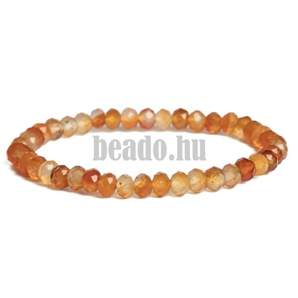 Karkt karneol vilgos 4x6 mm csiszolt rondell