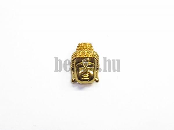 Buddha gyöngy arany fehér cirkonnal