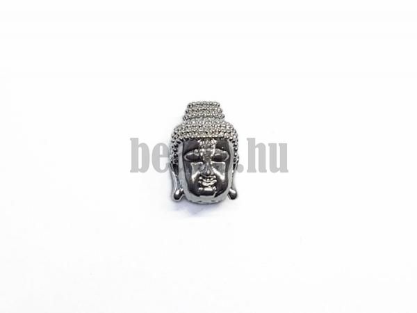 Buddha gyöngy ezüst fehér cirkonnal