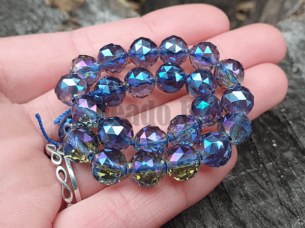 Aqua aura kristly gyngyk 8 mm kk csiszolt flhossz zsinr