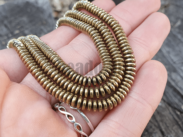 Hematit gyngyk 4x2 mm halvnyarany minikorong flhossz zsinr