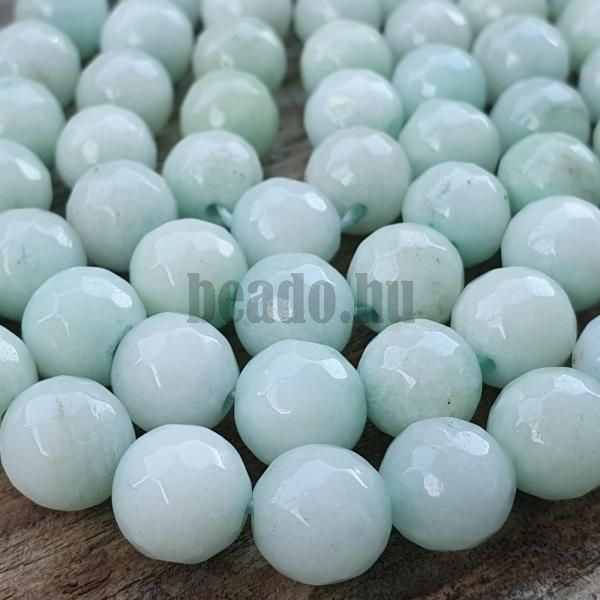Jadeit gyngyk 8 mm mentolszn csiszolt zsinr